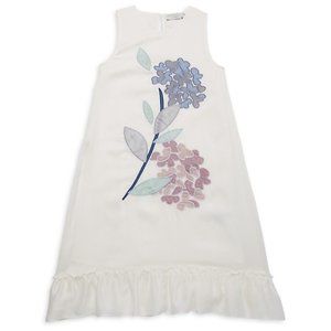 NEW Stella McCartney Kid Floral Silk Blend Multi Embroidered Applique Overlay